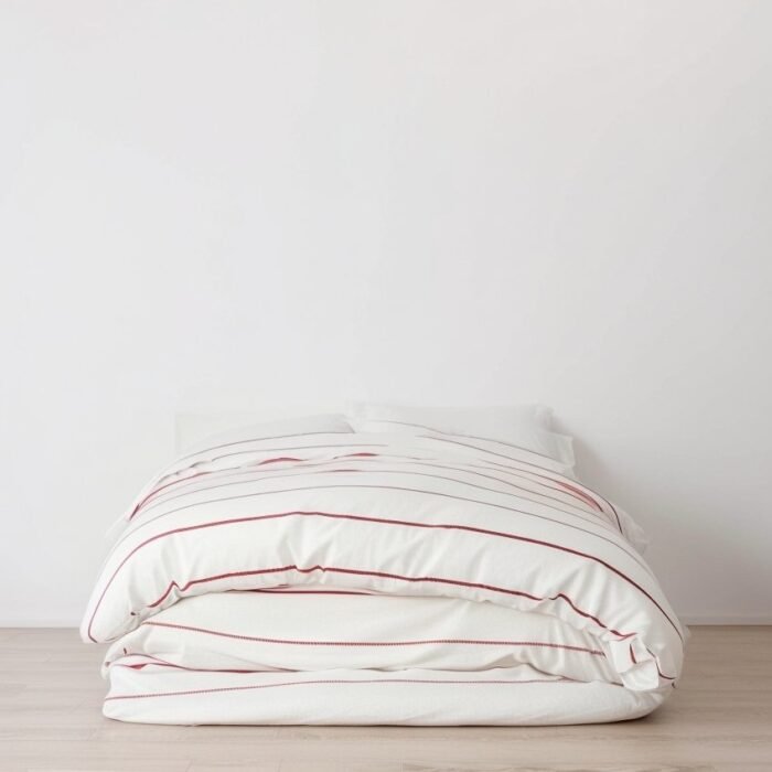 Poszewka na kołdrę lnianą - paski cedrowe